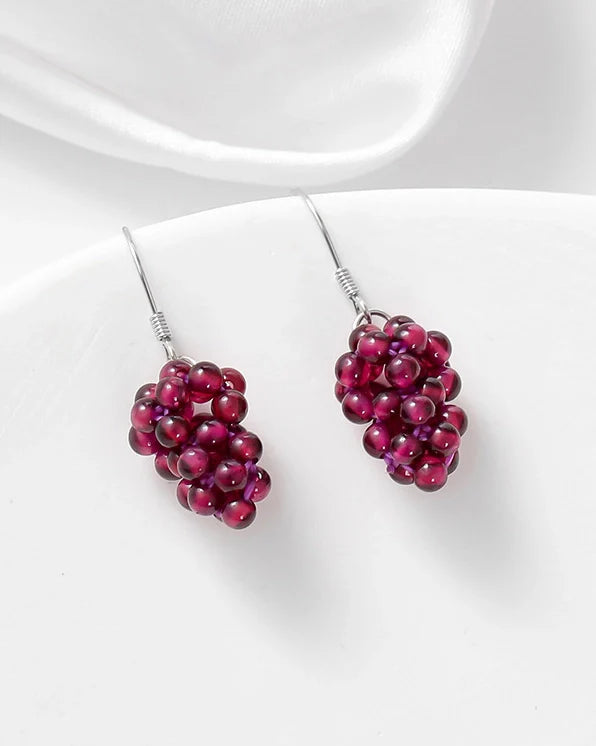 Garnet Grape Earrings – Passion & Courage