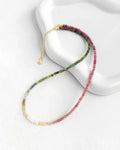 4mm Pink Tourmaline Beaded Necklace with Pearl