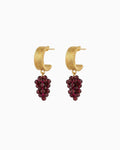 Garnet Grape Gold Earrings – Passion & Love
