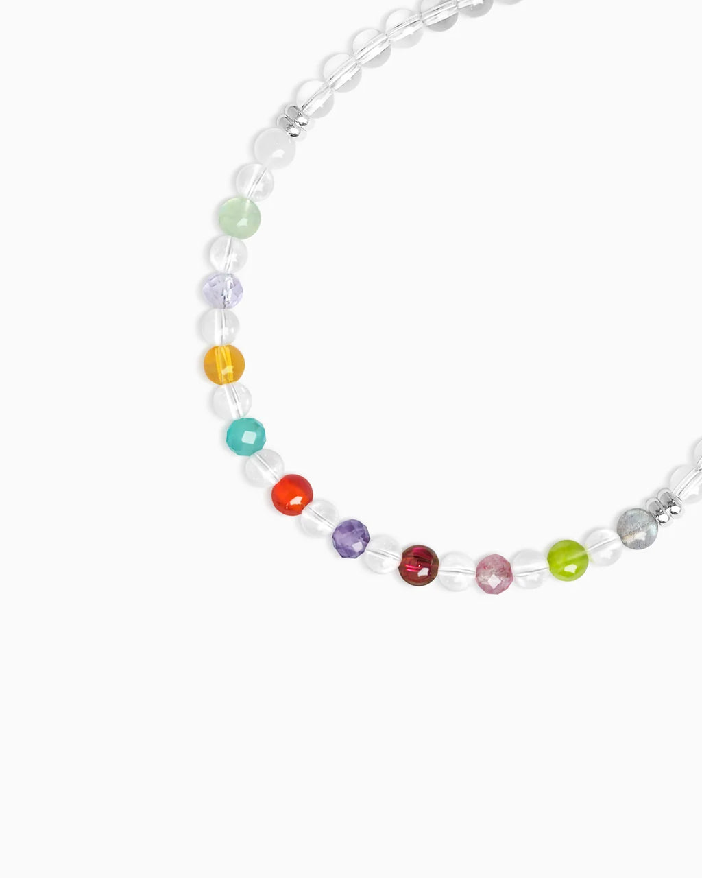 Clear Quartz Multi-Gem 14K Gold Plated Bracelet