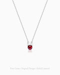 Garnet Antler Silver Necklace – Passion & Strength