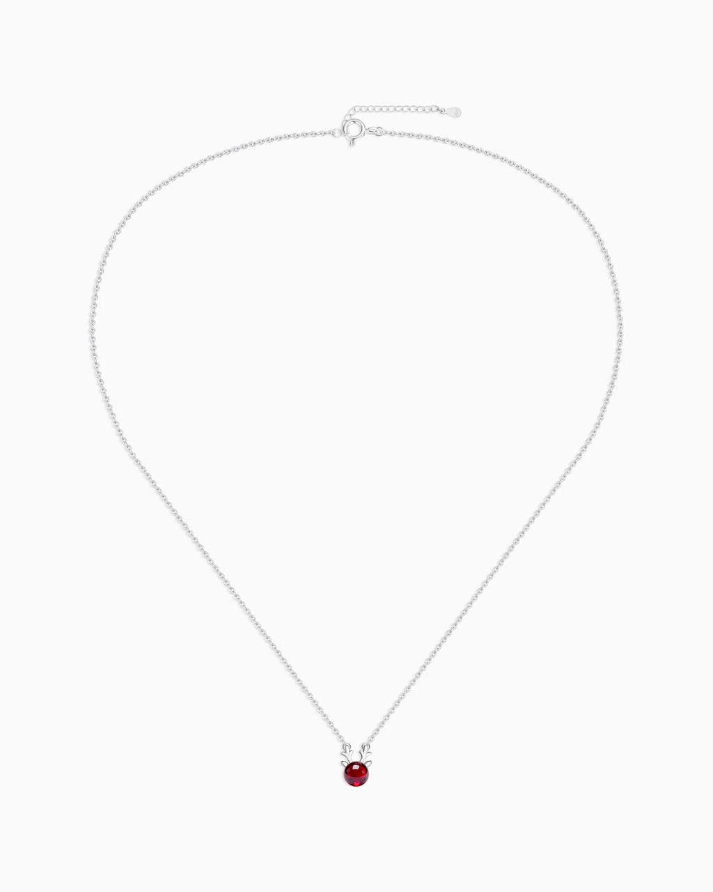 Garnet Antler Silver Necklace – Passion & Strength