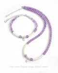 Amethyst Pearl Sterling Silver Necklace and Bracelet Set
