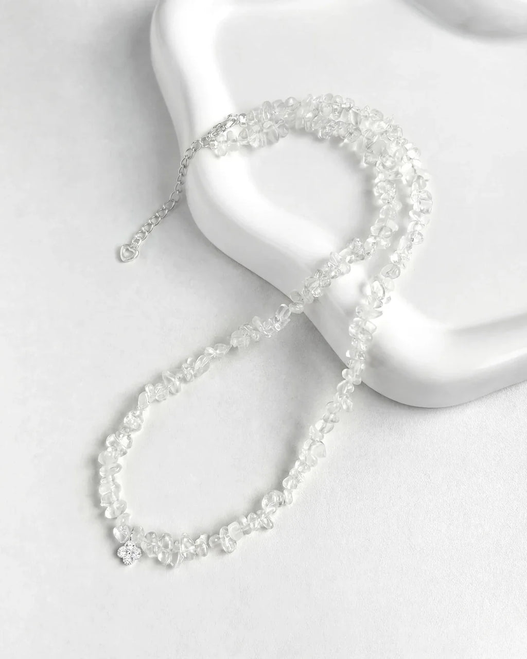 Clear Quartz Silver Necklace Set – Clarity & Focus