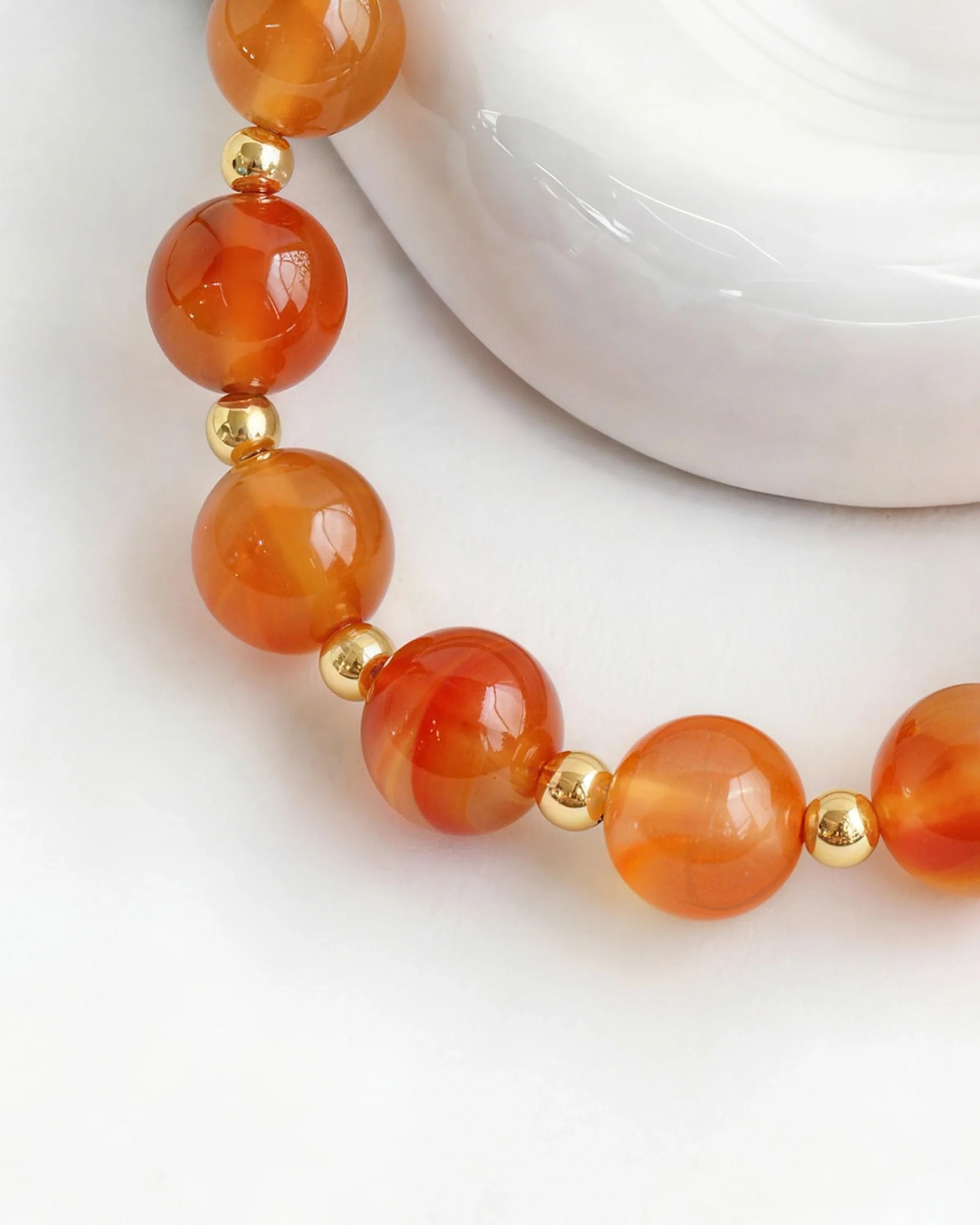 Orange Agate Gold Bracelet – Warmth & Creativity