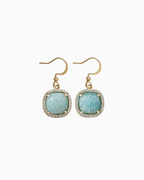 Amazonite Long Bead Drop Earrings