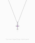 Amethyst Cross Silver Necklace – Intuition & Mystery