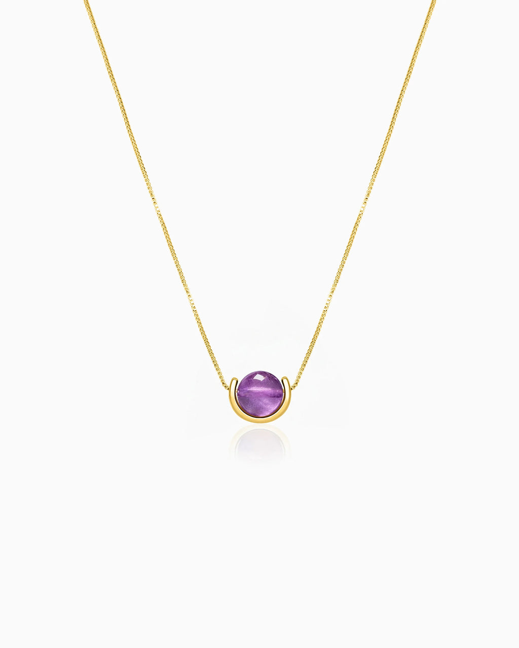 Amethyst U-Shape Gold Necklace – Intuition & Dreams