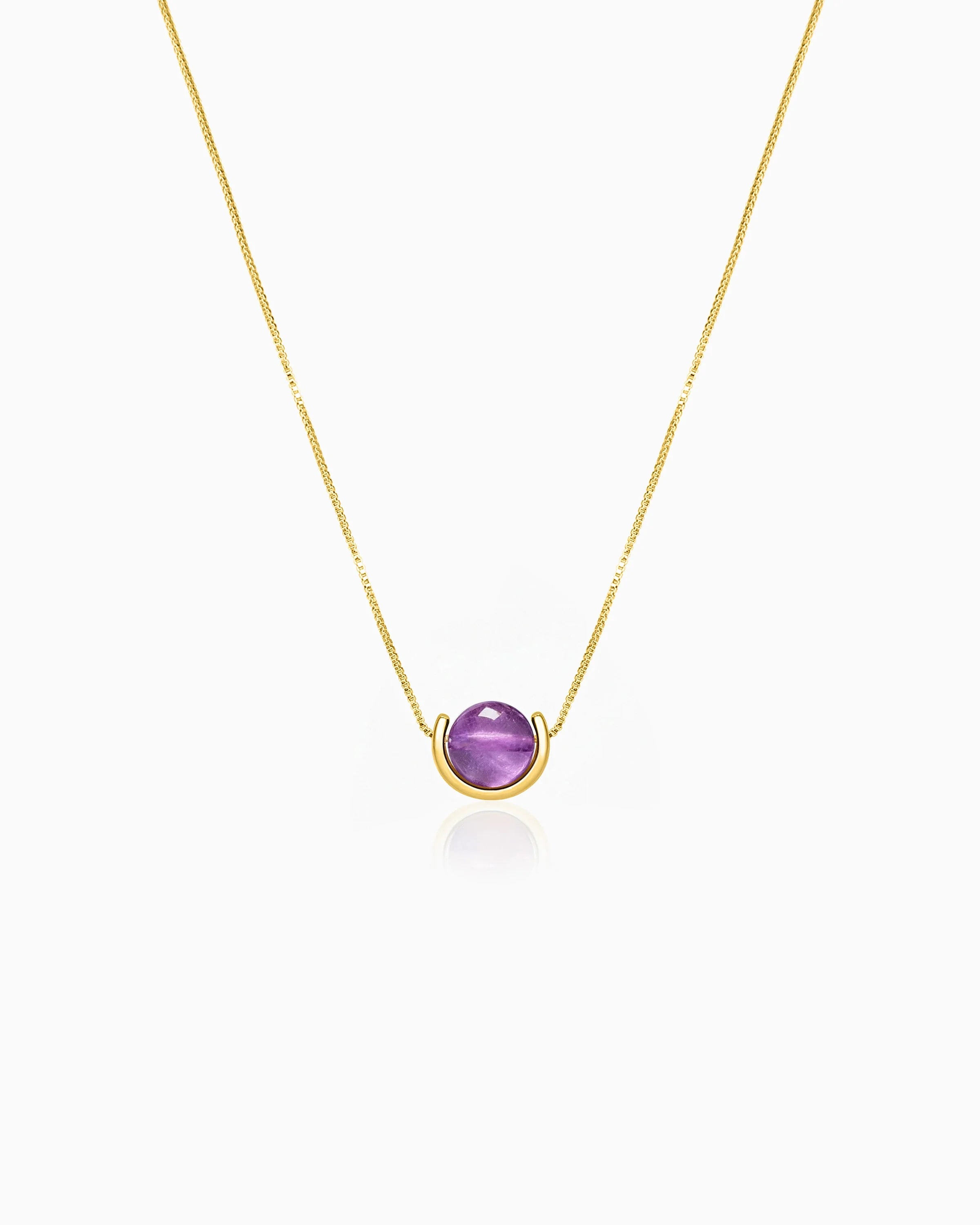 Amethyst U-Shape Gold Necklace – Intuition & Dreams