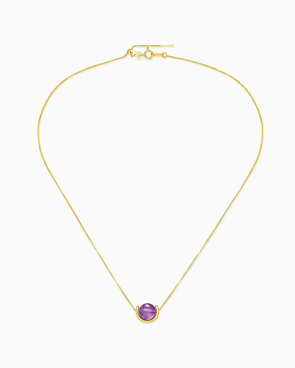 Amethyst U-Shape Gold Necklace – Intuition & Dreams