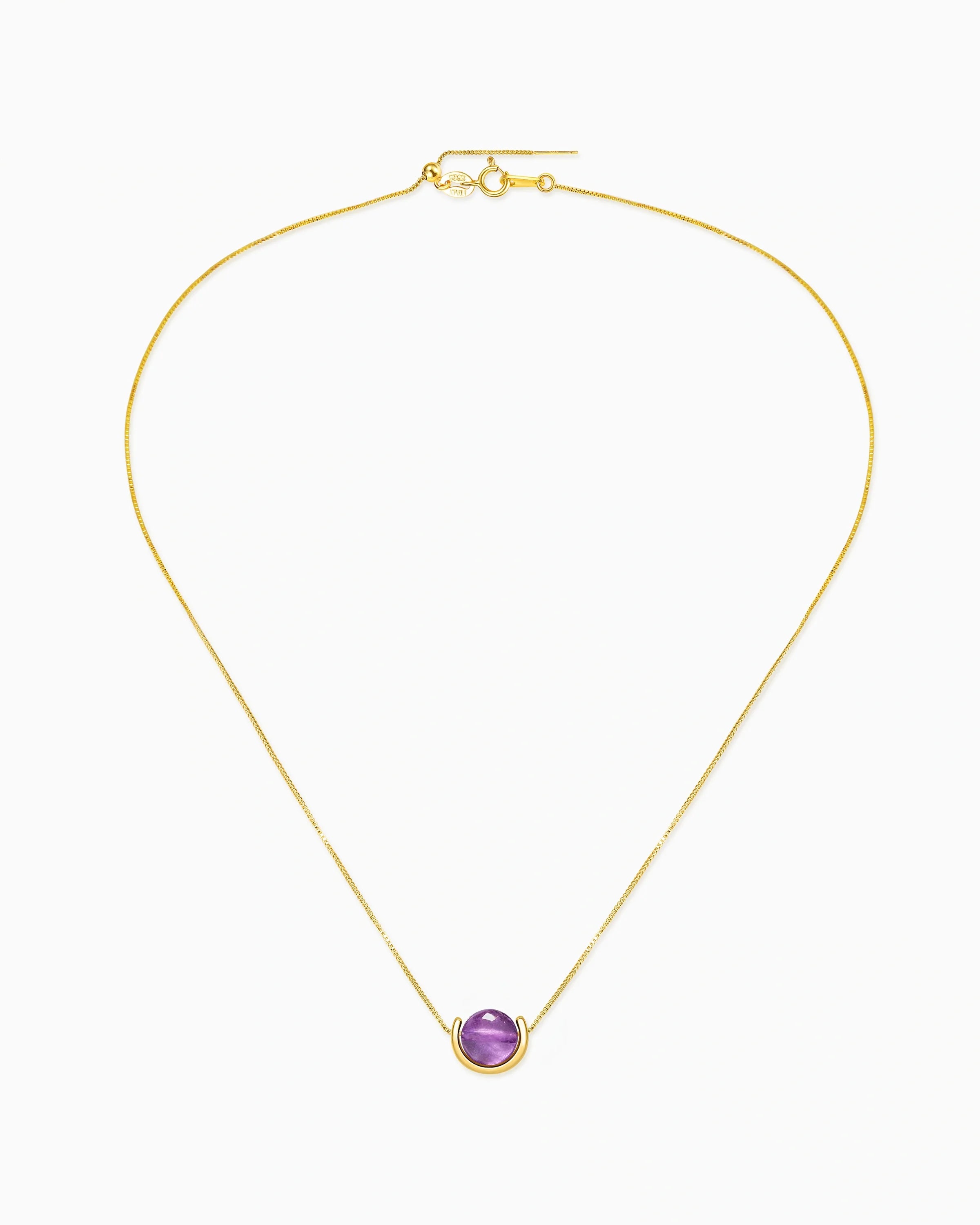 Amethyst U-Shape Gold Necklace – Intuition & Dreams