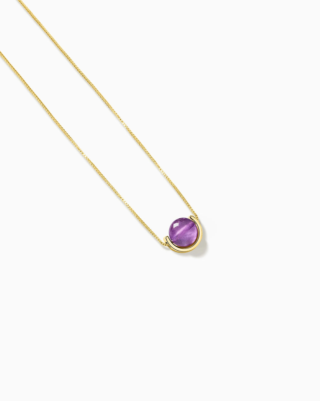 Amethyst U-Shape Gold Necklace – Intuition & Dreams