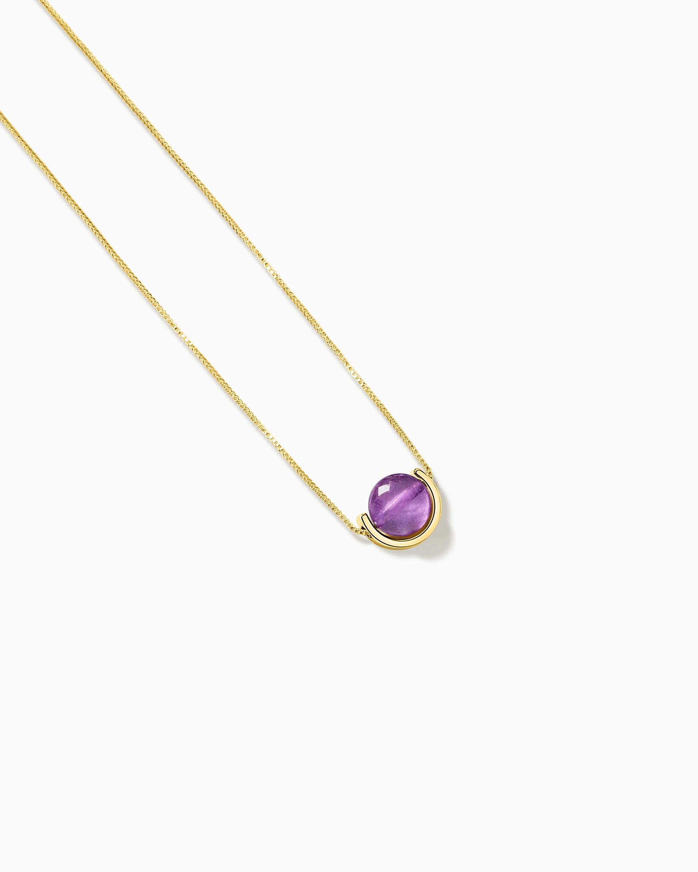 Amethyst U-Shape Gold Necklace – Intuition & Dreams
