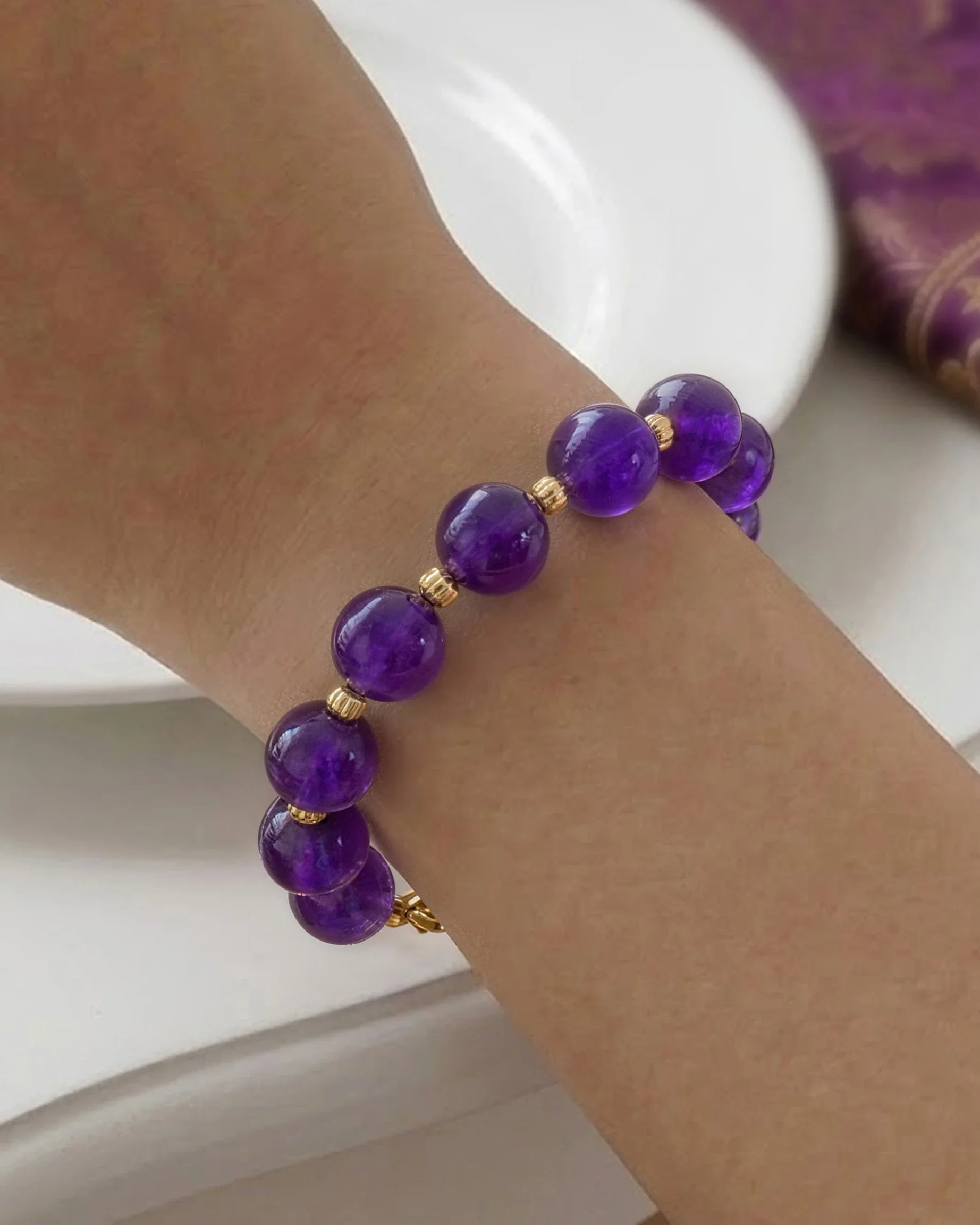 Amethyst Gold Bracelet – Intuition & Dreams
