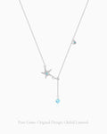aquamarine Bead Pendant Y Neaklace