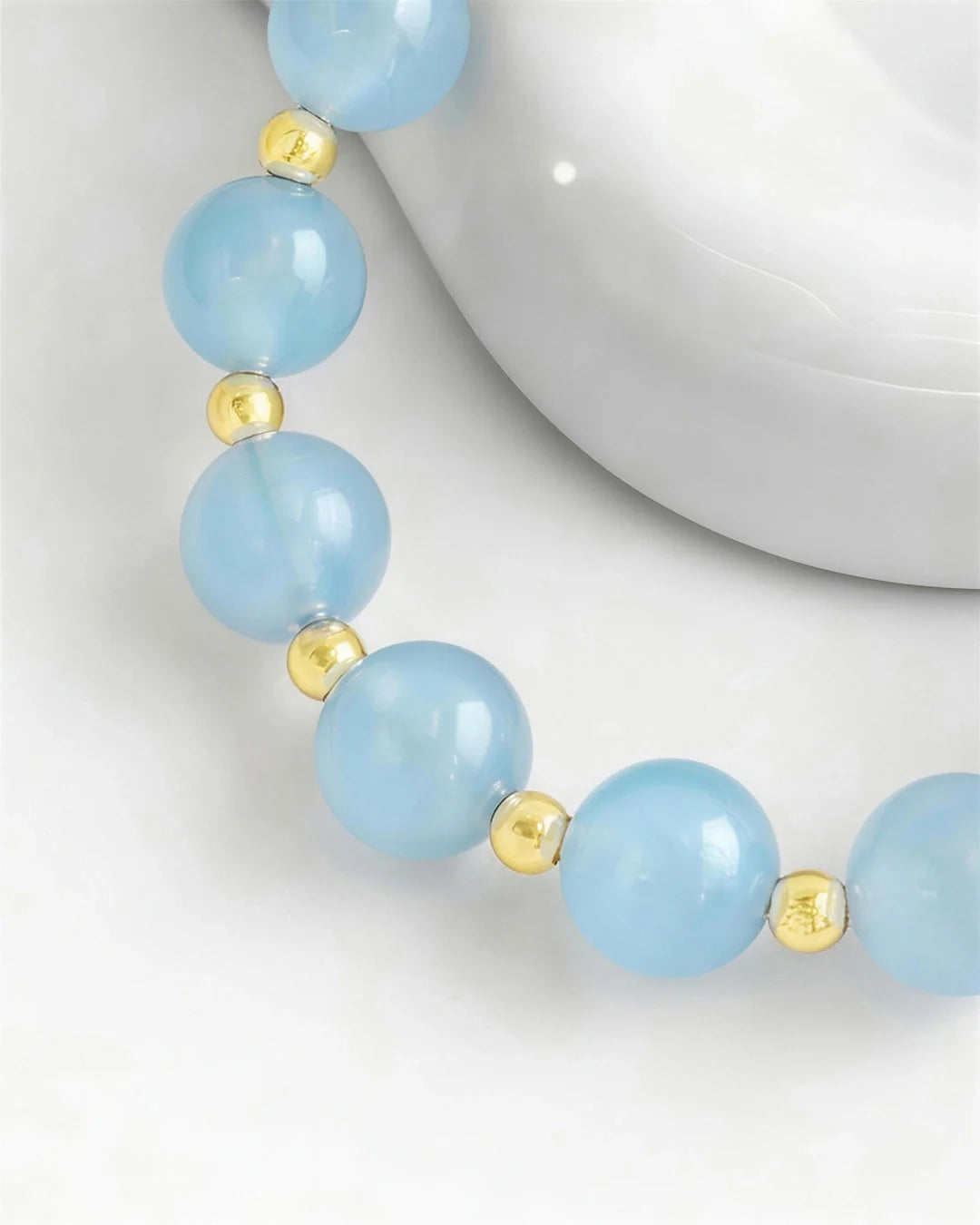 Blue Chalcedony Gold Bracelet – Calm & Serenity