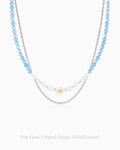 Aquamarine Moonstone Silver Necklace Set – Harmony & Intuition