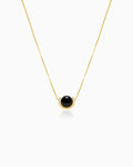 Black Onyx U-Shape Gold Necklace – Protection & Elegance