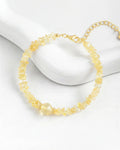 Citrine Freeform Chips Focal Gold Bracelet