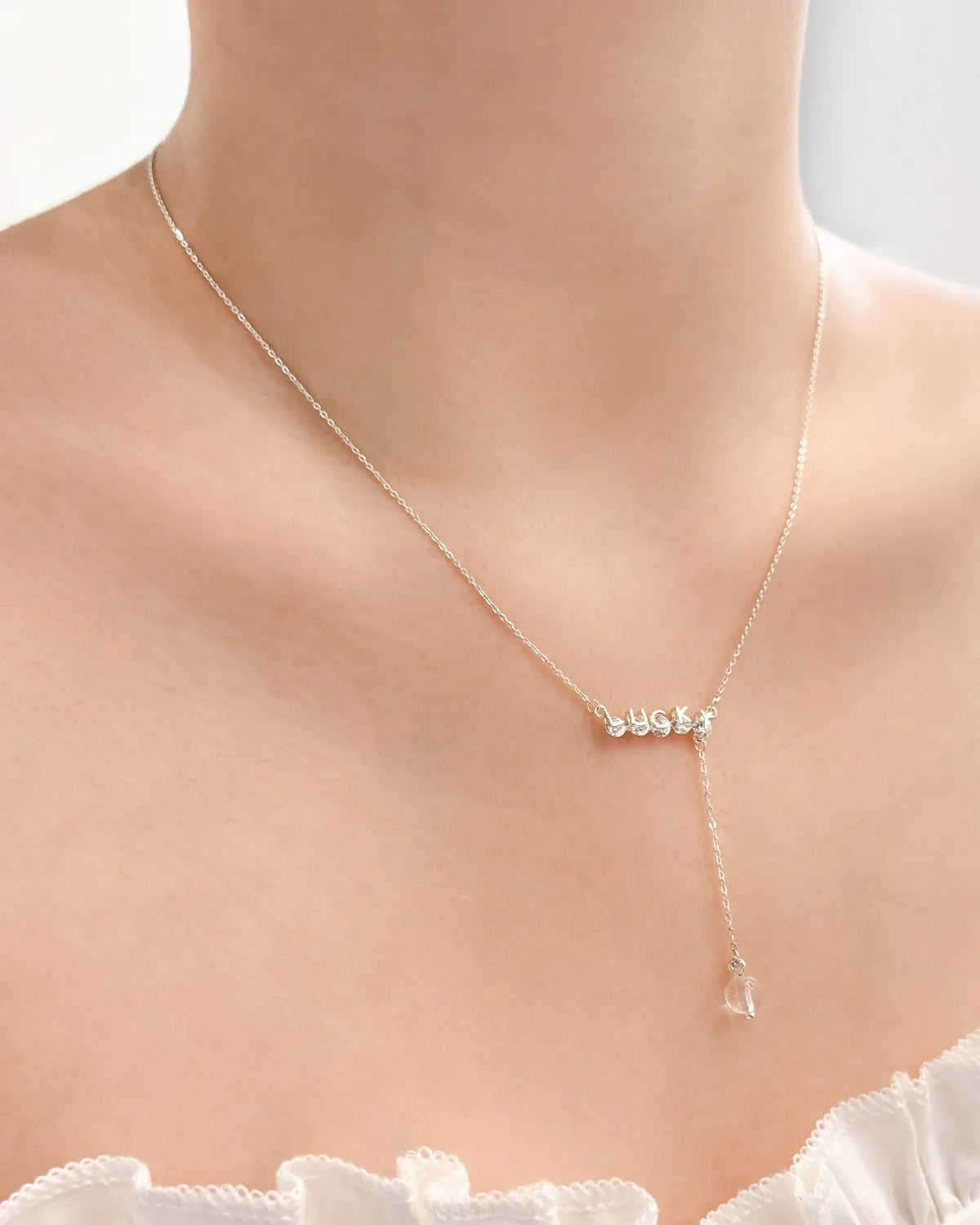 Clear Quartz Lucky Silver Necklace – Clarity & Balance