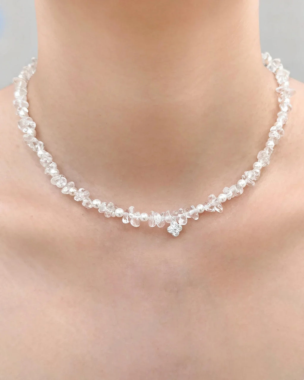 Clear Quartz Silver Necklace Set – Clarity & Focus