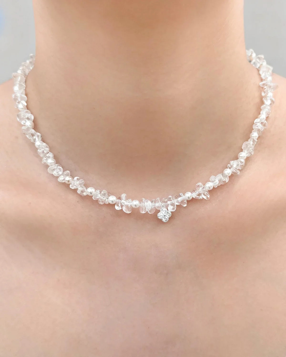 Clear Quartz Silver Necklace Set – Clarity & Focus