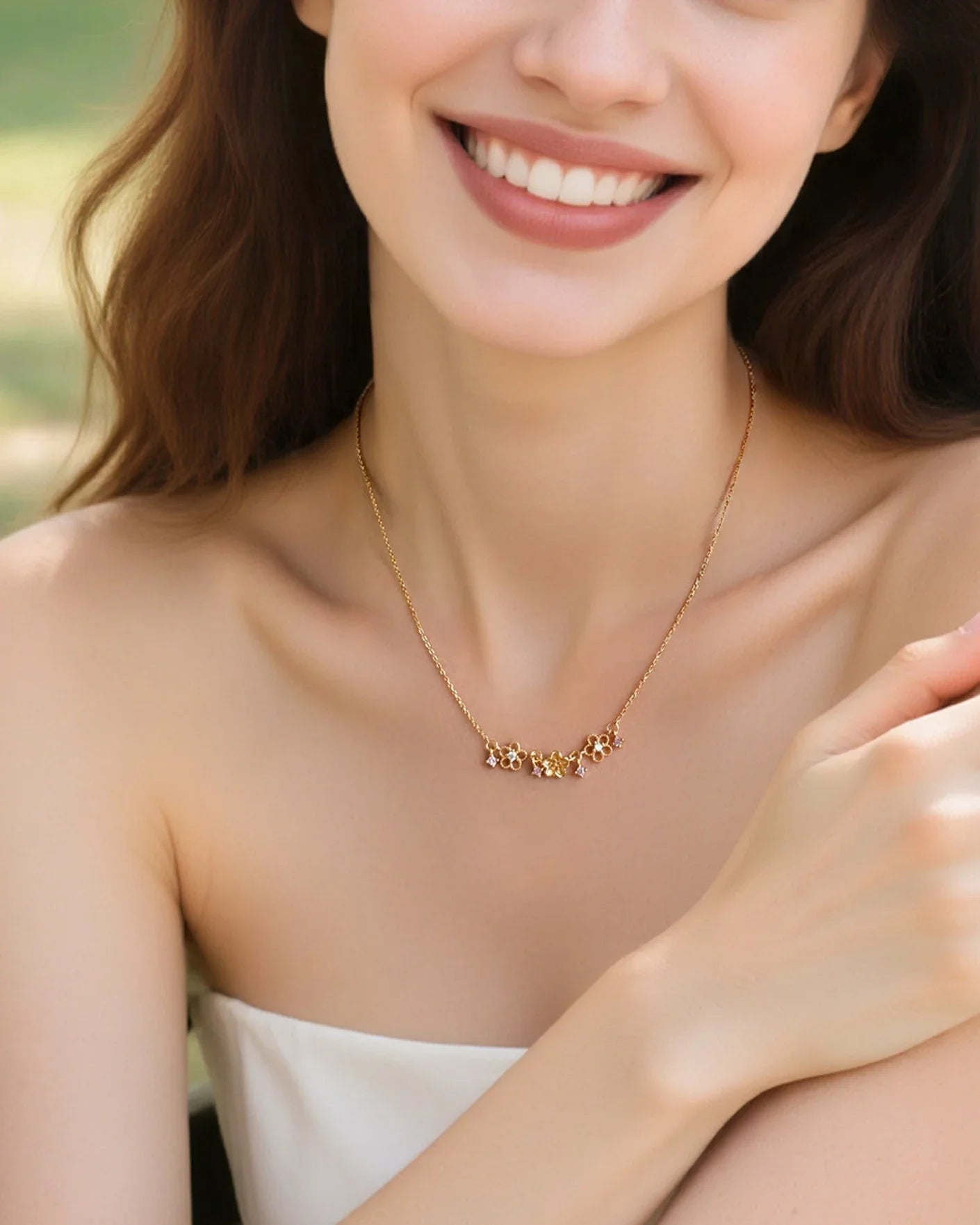 Floral Gold & Silver Necklace – Love & Grace