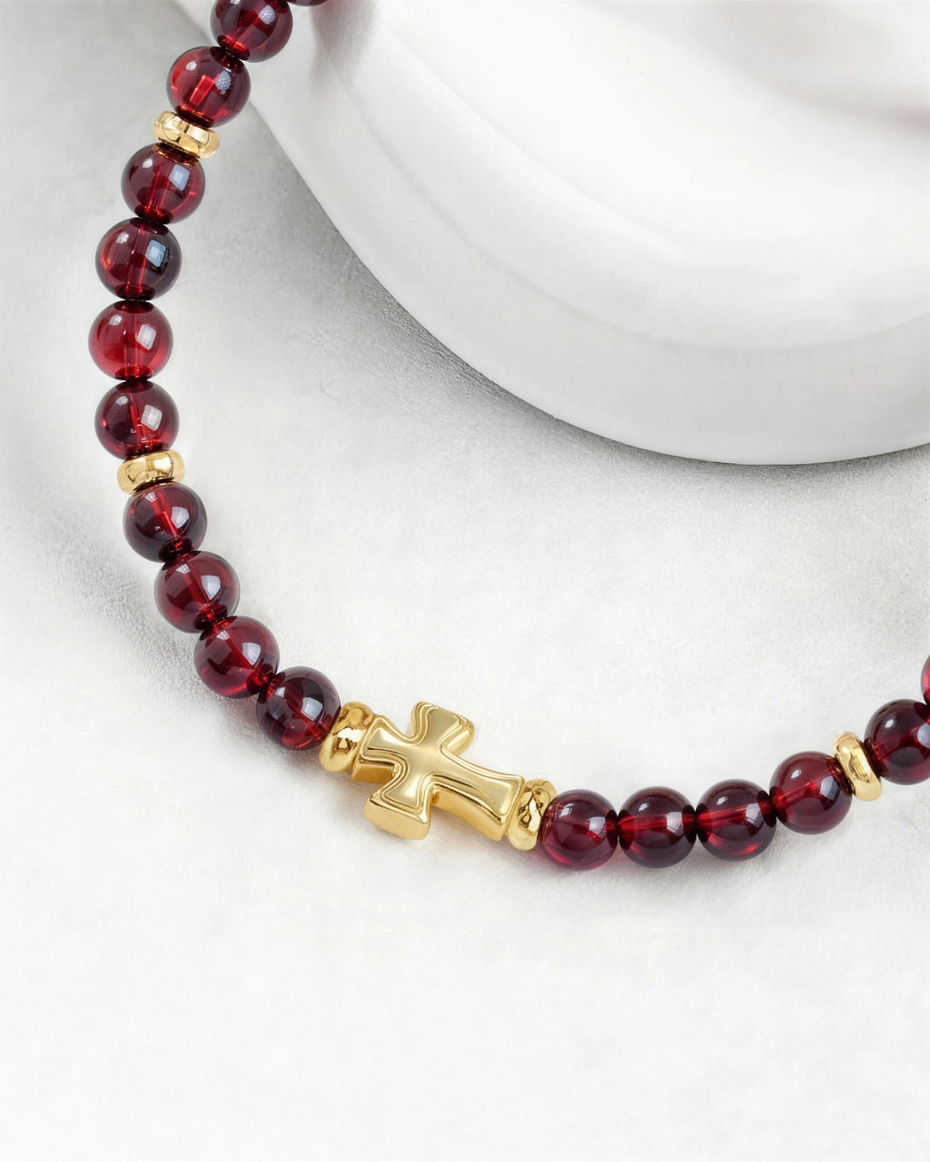 Garnet Beaded Bracelet detail