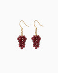 Garnet Grape Gold Earrings