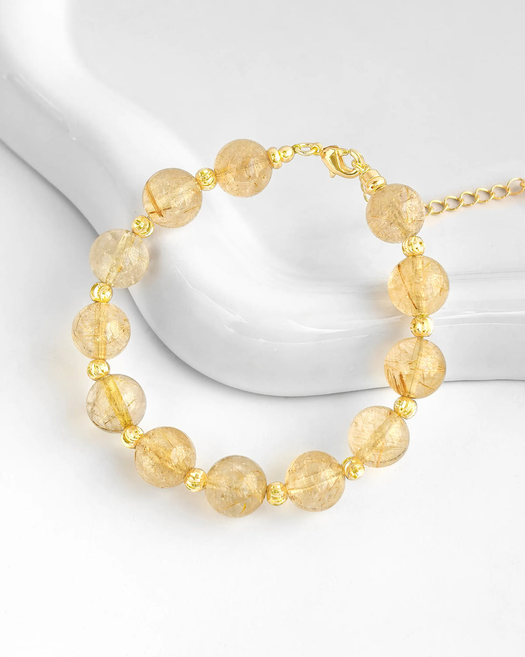 Golden Rutilated Quartz Star Gold Necklace & Bracelet Set – Joy & Optimism