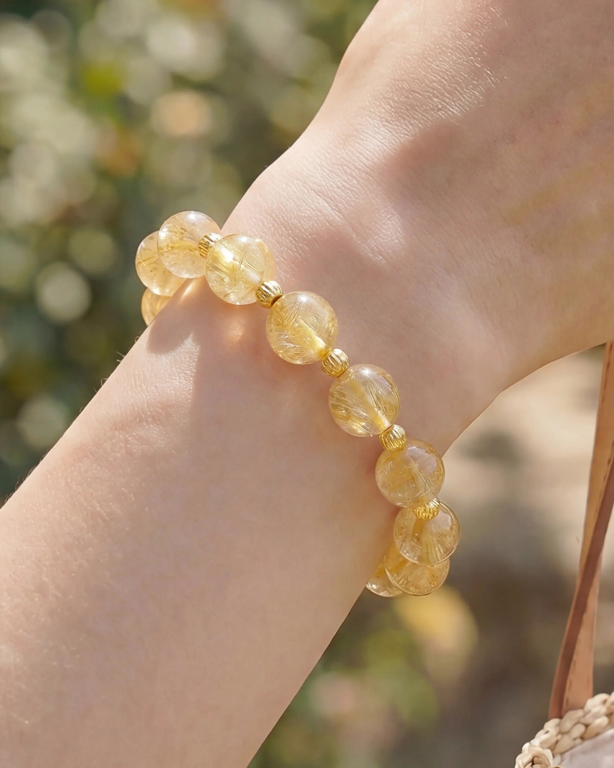 Golden Rutilated Quartz Gold Bracelet – Sunshine & Optimism