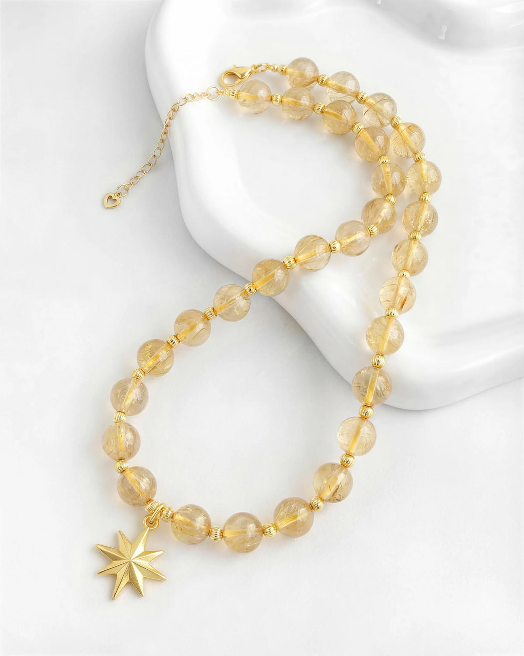 Golden Rutilated Quartz Star Gold Necklace & Bracelet Set – Joy & Optimism