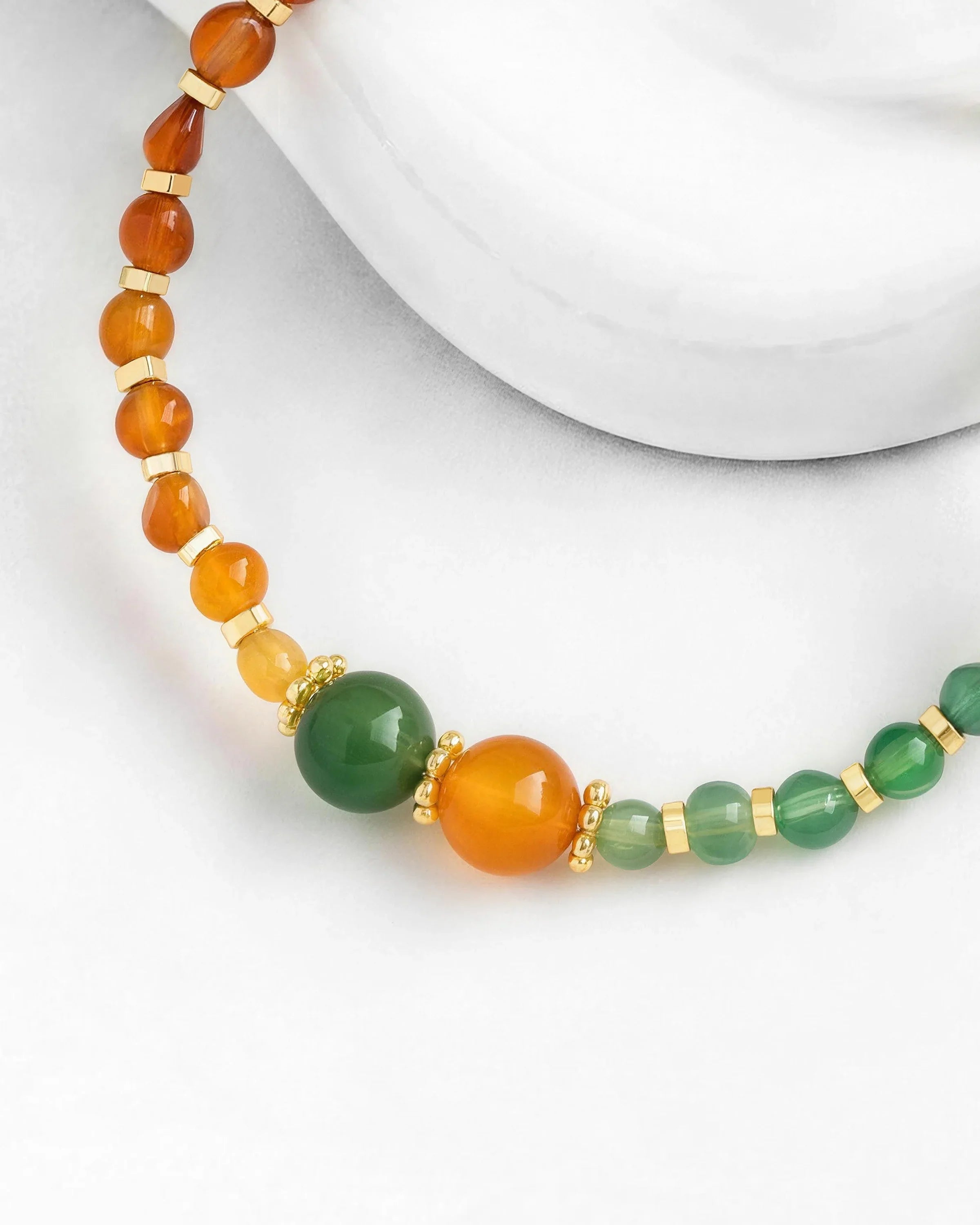 green agate and red agate irregular beaded bracelet – May Birthstone Jewelry
