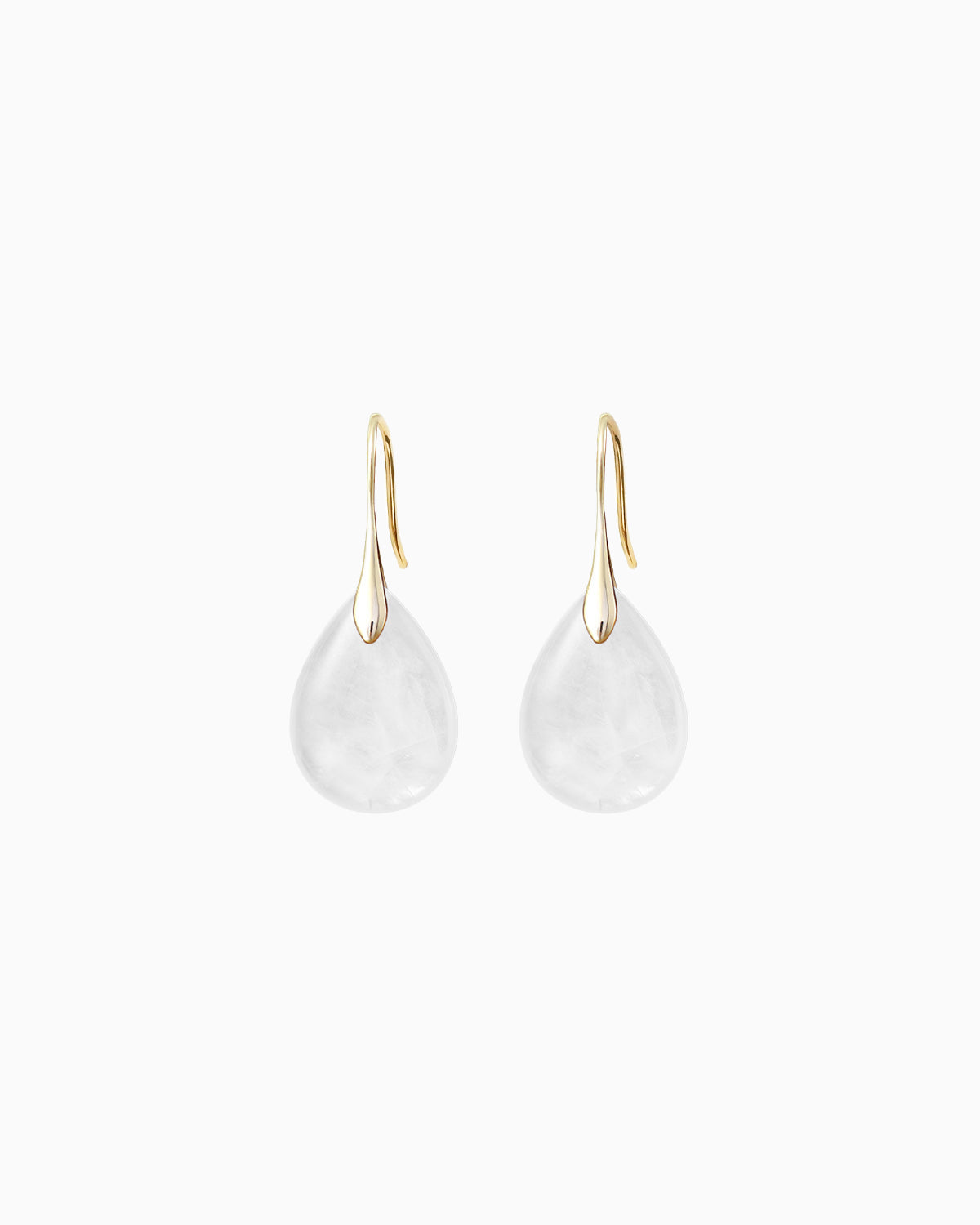 white clear quartz Silhouette Drop Earrings – April Birthstone Jewelry