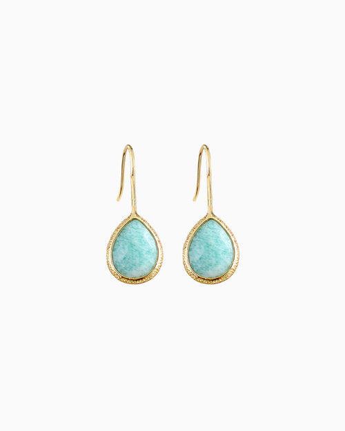 Amazonite Bead Drop Earrings