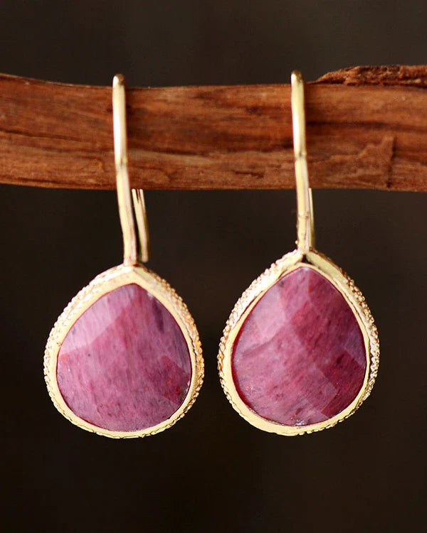 Gemstone Gold Earrings – Wisdom & Courage