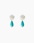 Turquoise Rose Drop Earrings