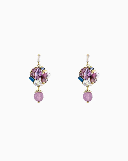 Amethyst Flutter Drop Earrings