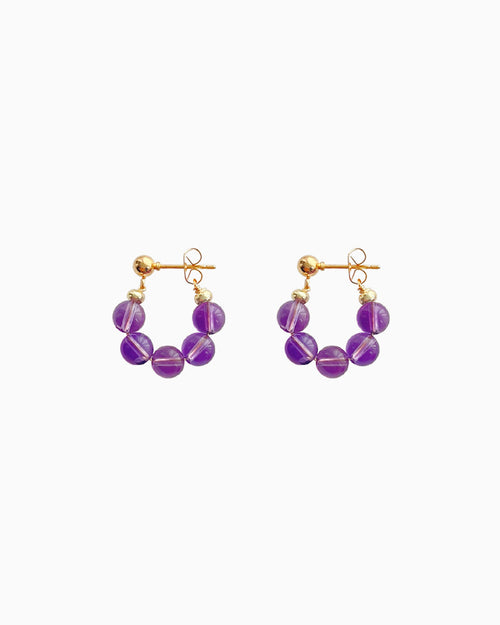 Amethyst 14K Gold Plated Earrings
