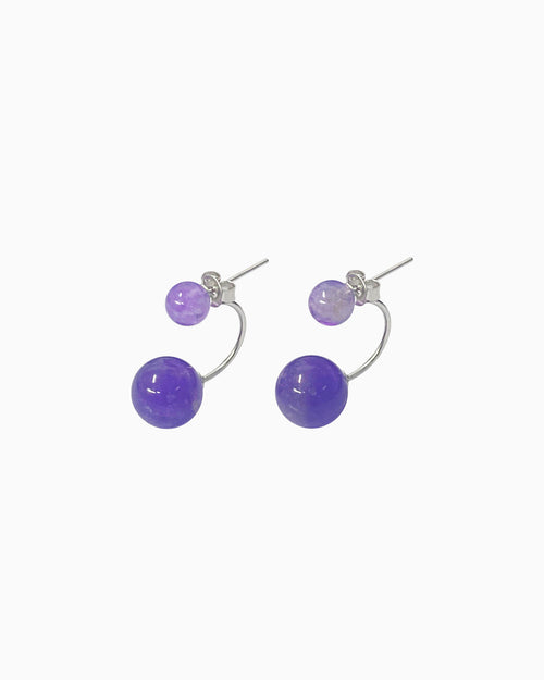 Amethyst Bead Drop Earrings