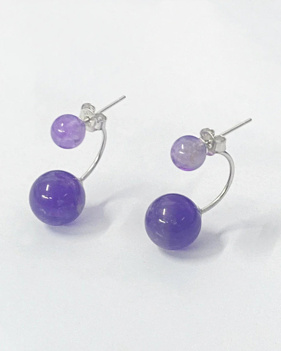 Gemstone Silver Earrings – Clarity & Prosperity