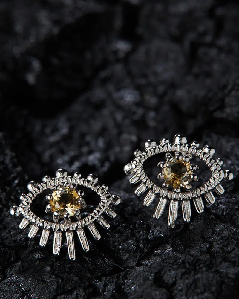 Birthstone Gold & Silver Earrings – Passion & Renewal