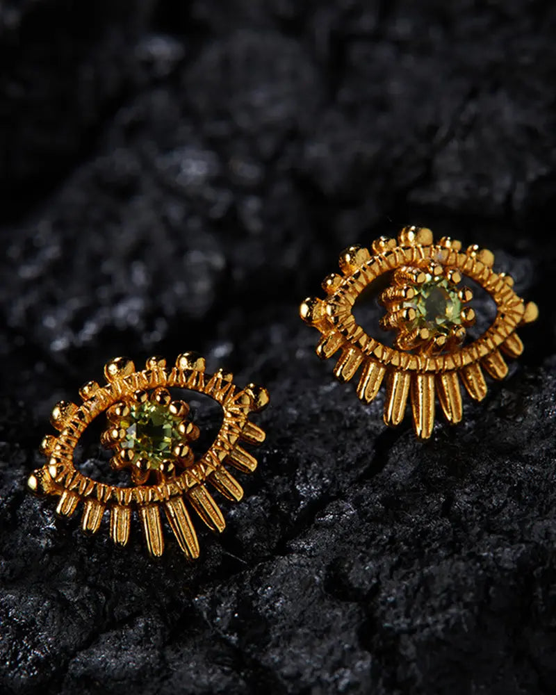 Birthstone Gold & Silver Earrings – Passion & Renewal
