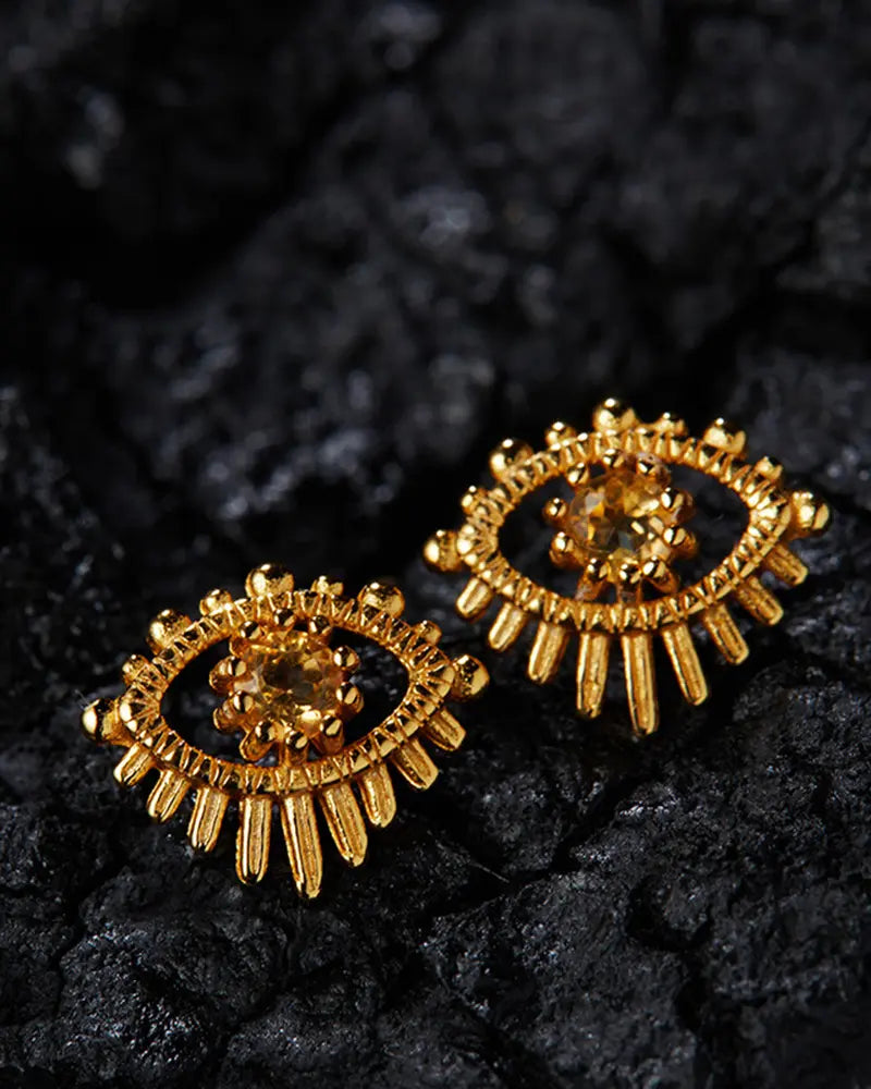 Birthstone Gold & Silver Earrings – Passion & Renewal