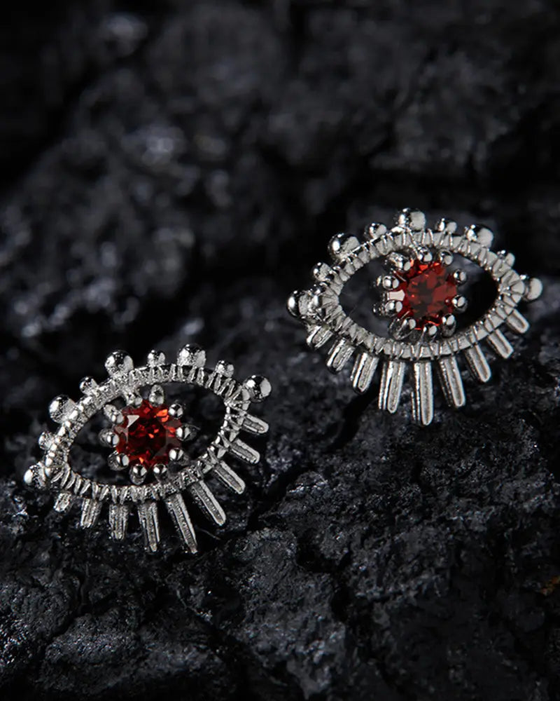 Birthstone Gold & Silver Earrings – Passion & Renewal
