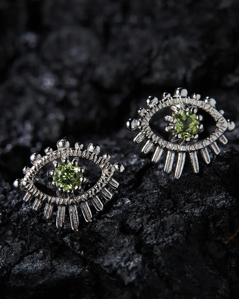 Birthstone Gold & Silver Earrings – Passion & Renewal