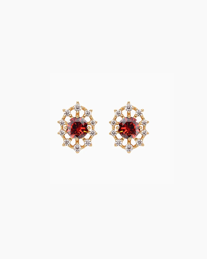 Birthstone Gold & Silver Earrings – Passion & Clarity