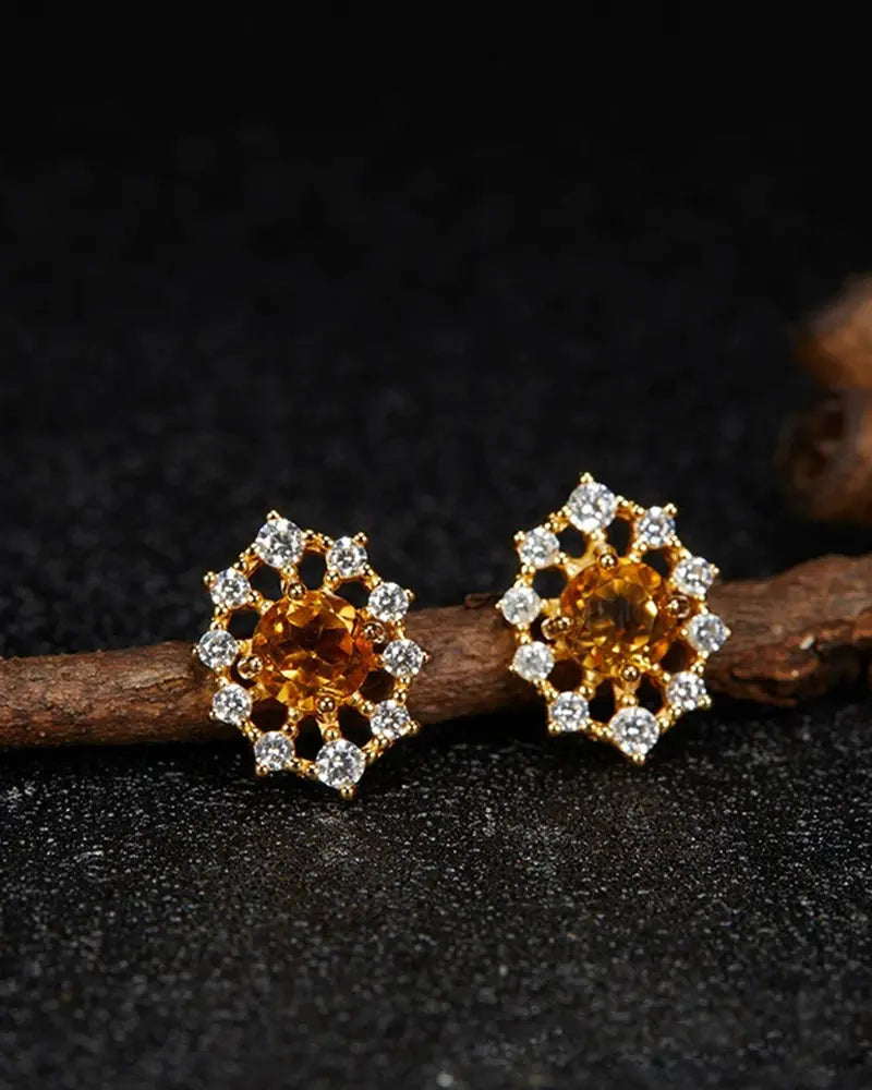 Birthstone Gold & Silver Earrings – Passion & Clarity