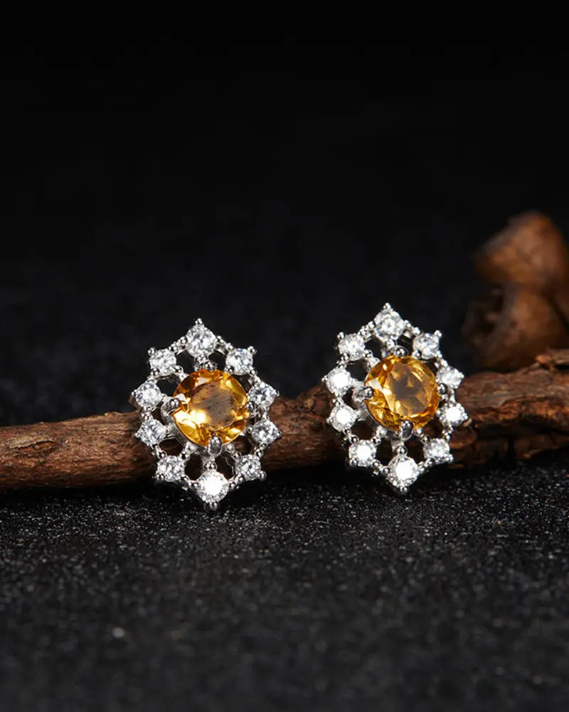 Birthstone Gold & Silver Earrings – Passion & Clarity
