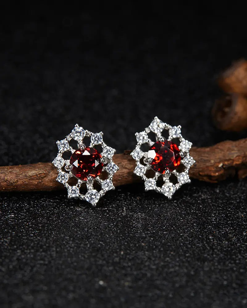 Birthstone Gold & Silver Earrings – Passion & Clarity